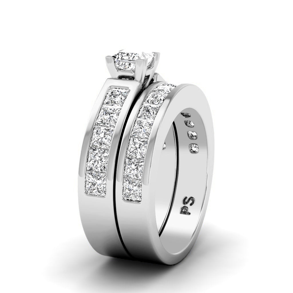 2.30-7.80 CT Princess Cut Diamonds - Bridal Set