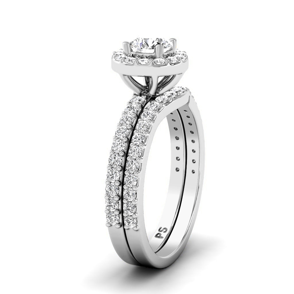 1.15-3.65 CT Round Cut Lab Grown Diamonds - Bridal Set