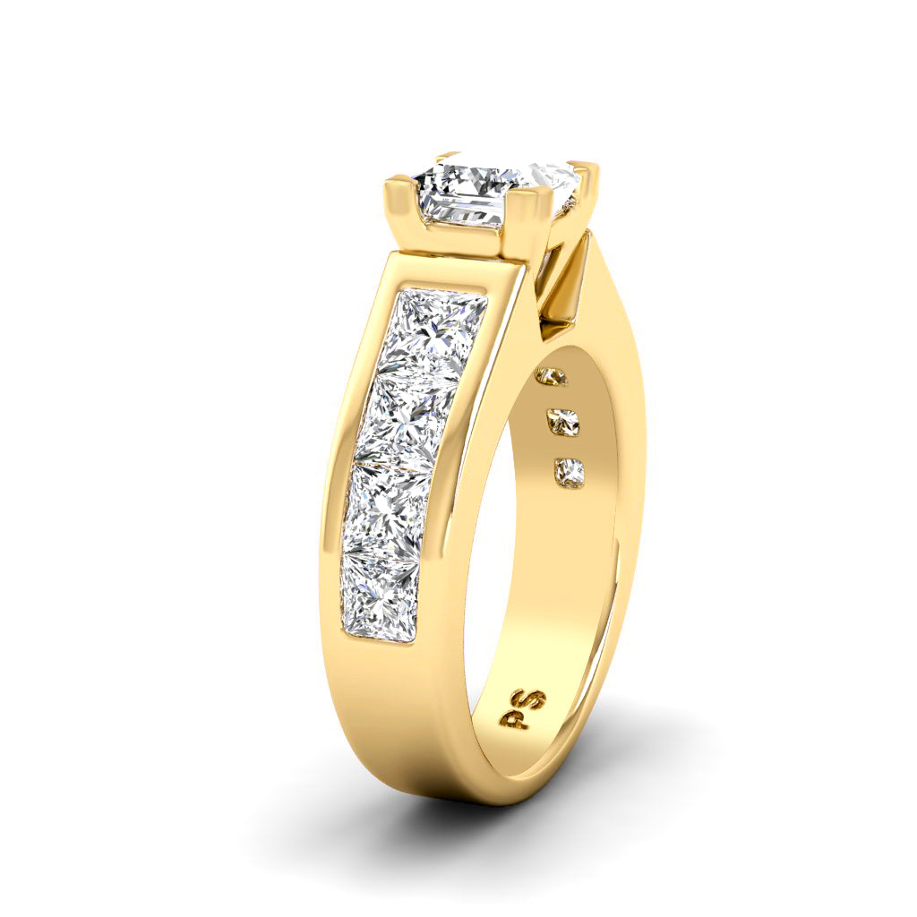 2.65-3.80 CT Princess Cut Natural Diamonds - Engagement Ring