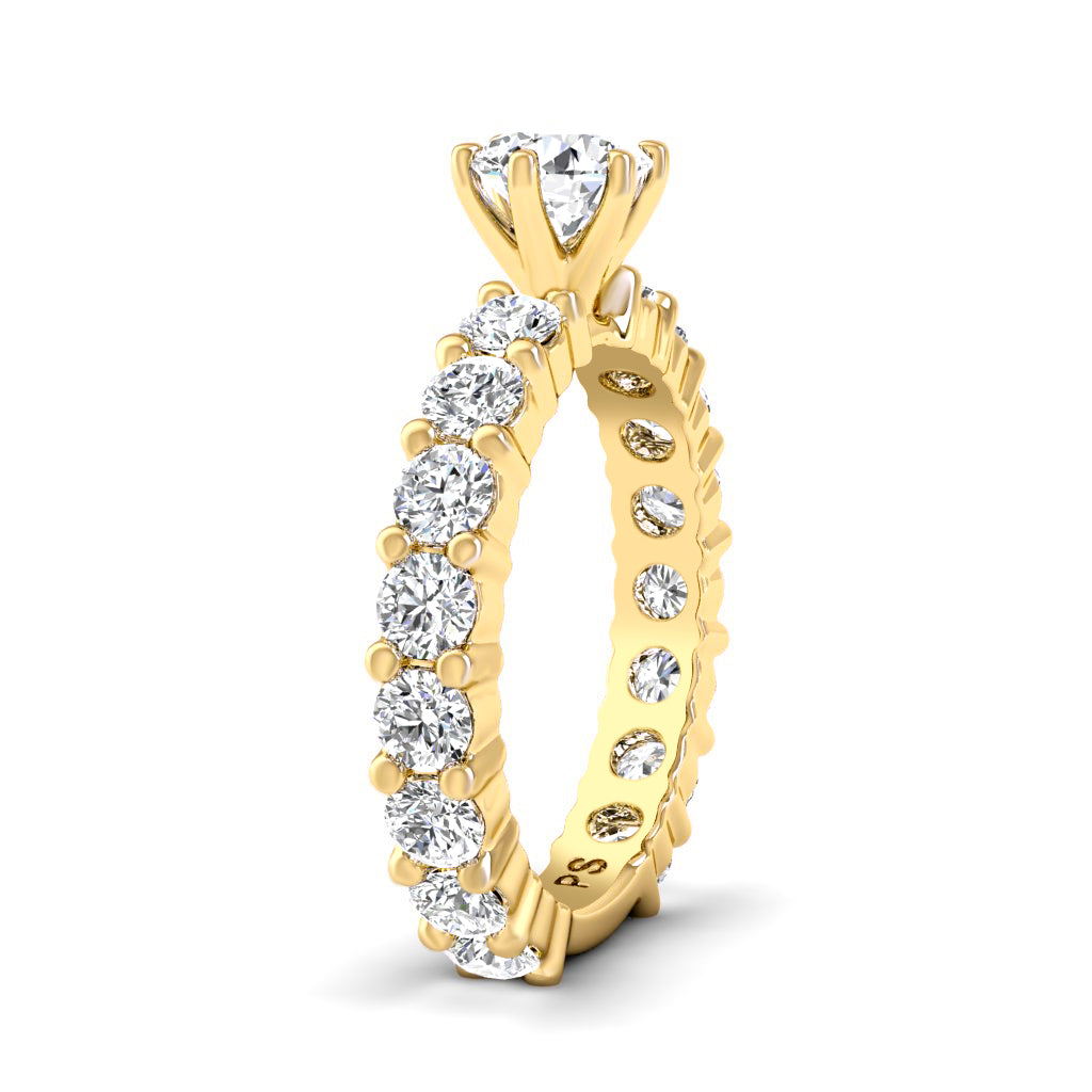 2.75-3.90 CT Emerald & Round Cut Natural Diamonds - Engagement Ring