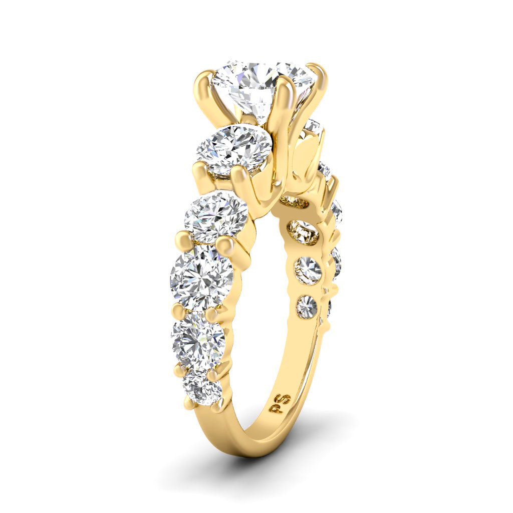 2.85-4.00 CT Round Cut Natural Diamonds - Engagement Ring