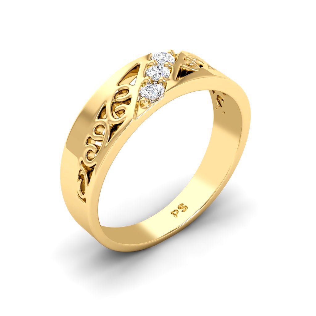 0.30 CT Round Cut Natural Diamonds - Mens Wedding Bands