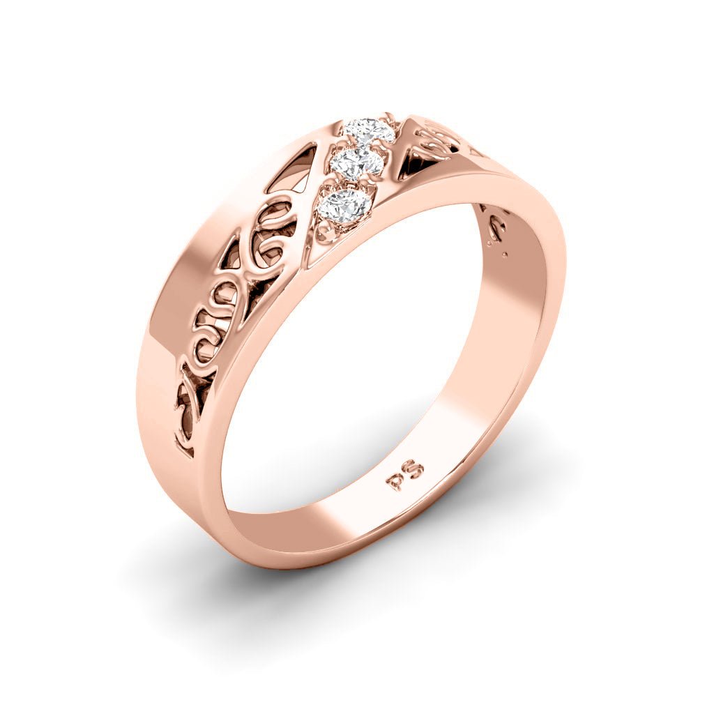 0.30 CT Round Cut Natural Diamonds - Mens Wedding Bands