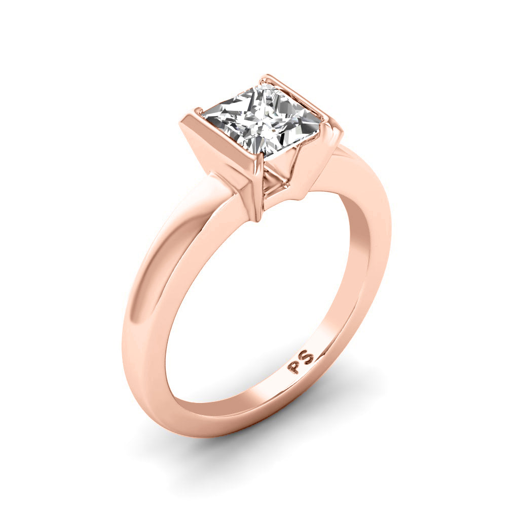 0.35-1.50 CT Princess Cut Diamonds - Solitaire Ring