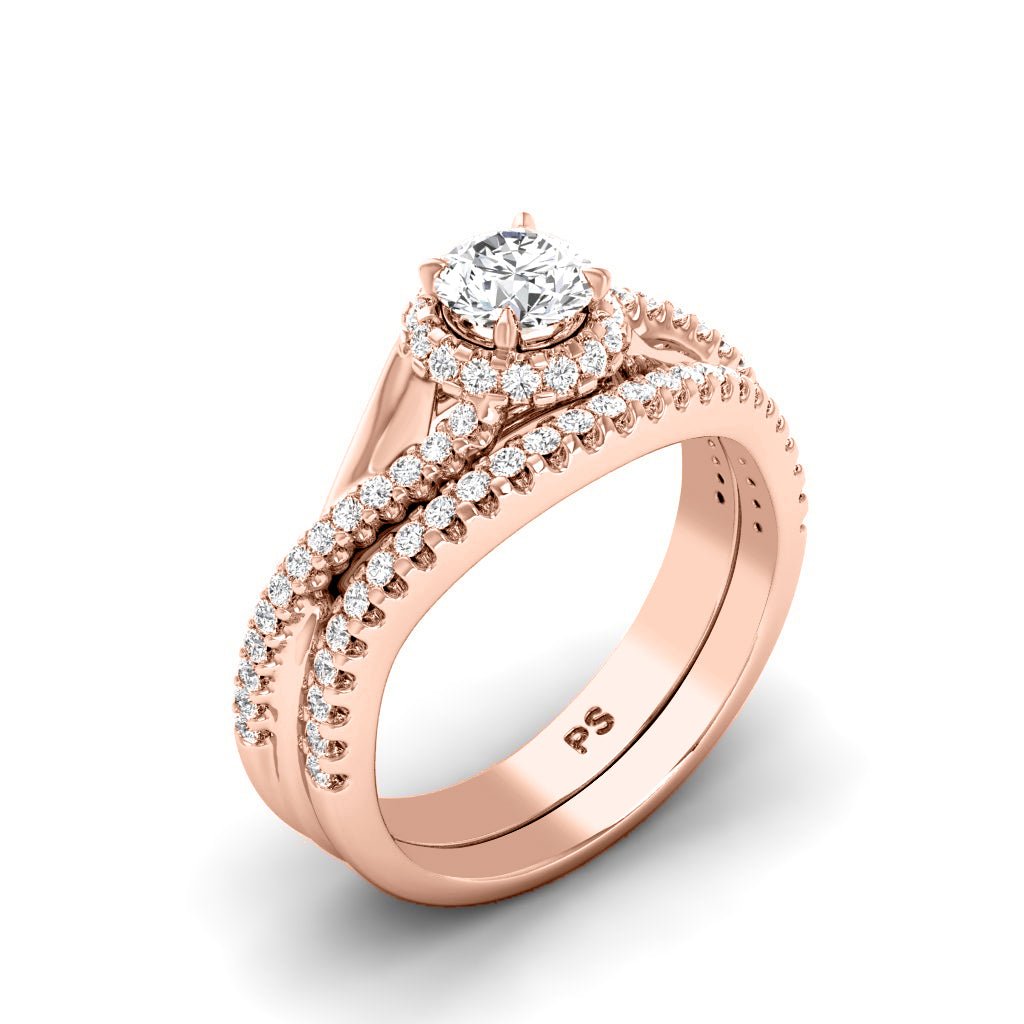 0.75-1.90 CT Round Cut Natural Diamonds - Bridal Set