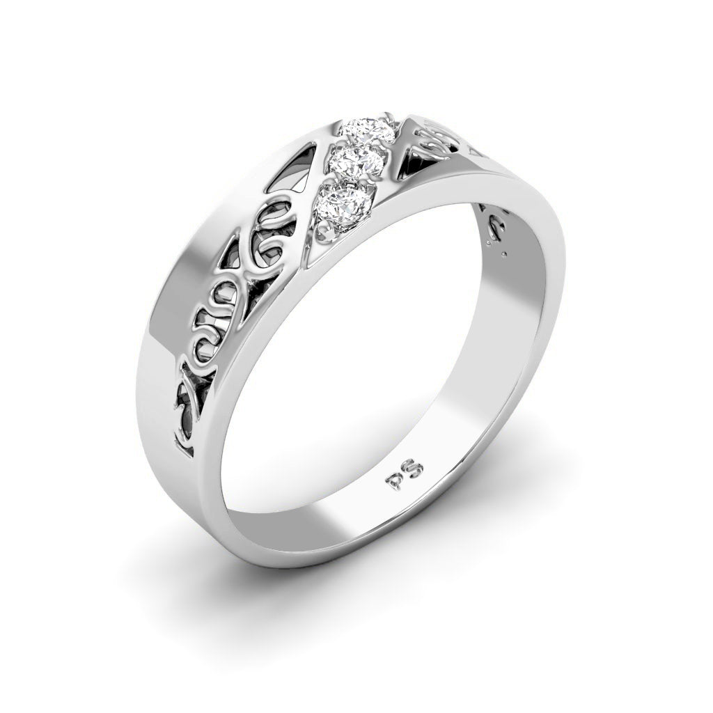 0.30 CT Round Cut Lab Grown Diamonds - Mens Wedding Band