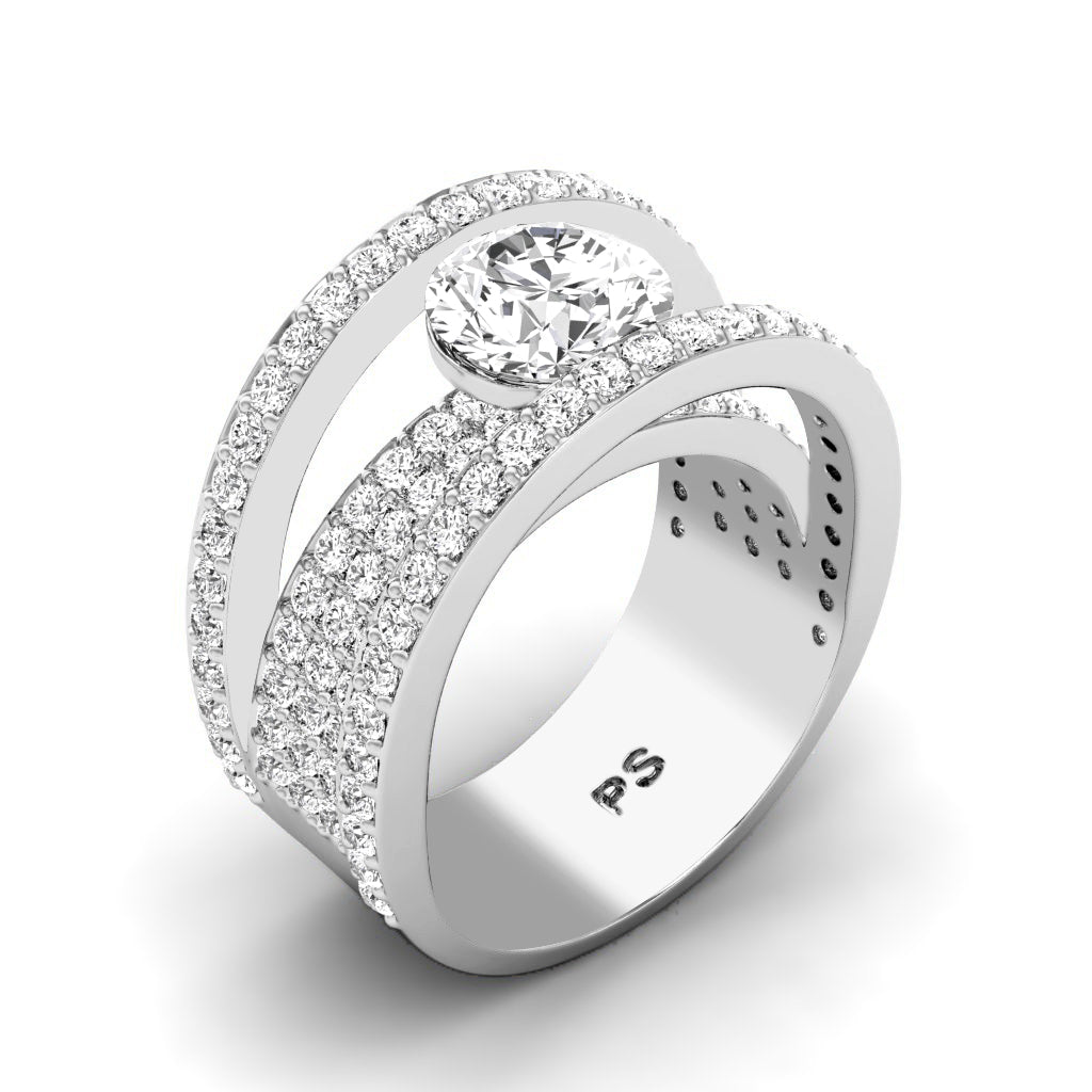 2.30-7.80 CT Round Cut Diamonds - Engagement Ring