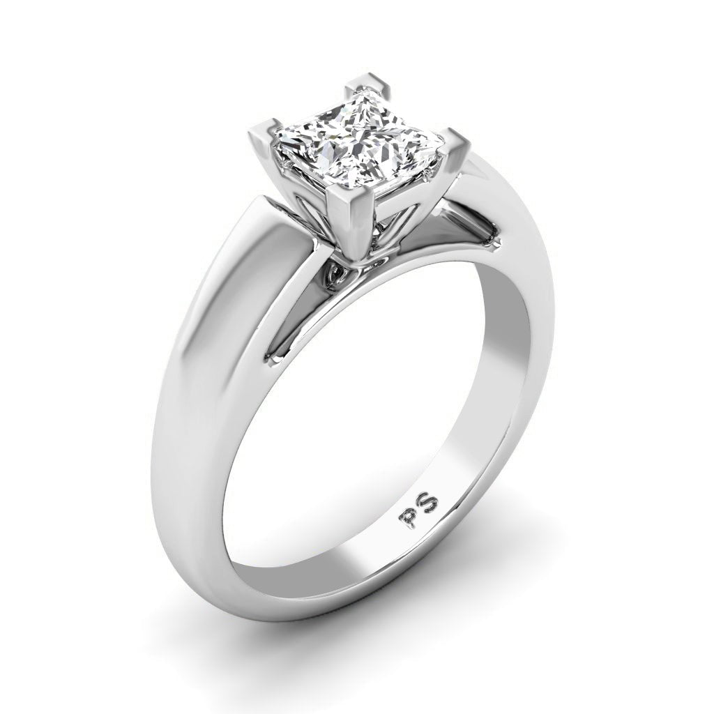 0.50-6.00 CT Princess Cut Diamonds - Solitaire Rings