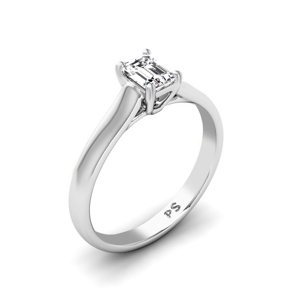 0.50-3.00 CT Emerald Cut Lab Grown Diamonds - Solitaire Ring