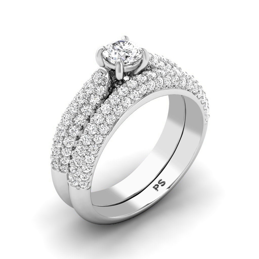 1.50-2.65 CT Round Cut Natural Diamonds - Bridal Set