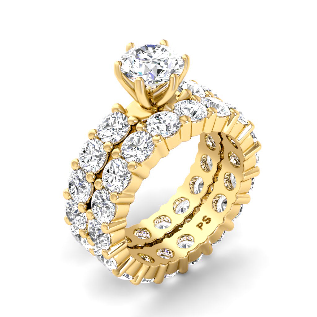 5.65-6.80 CT Round Cut Natural Diamonds - Bridal Set