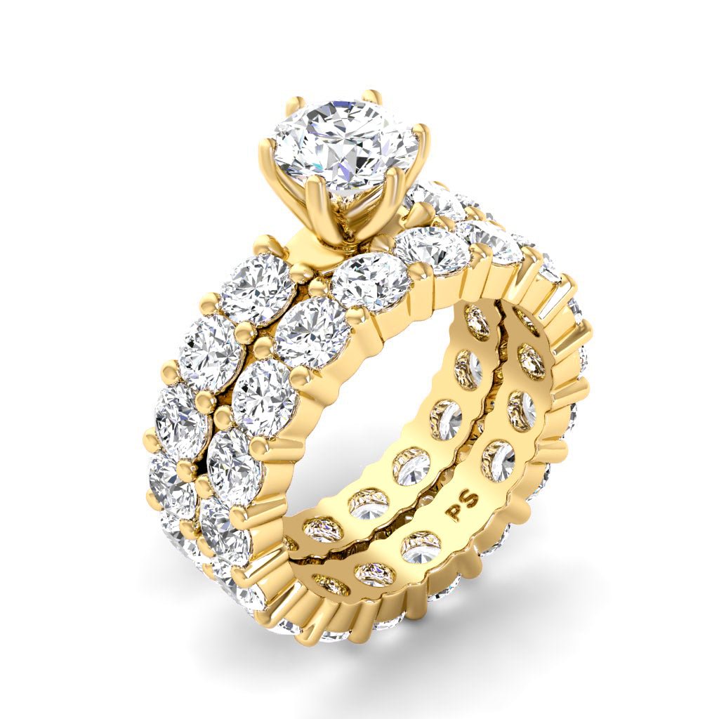 5.65-6.80 CT Round Cut Natural Diamonds - Bridal Set