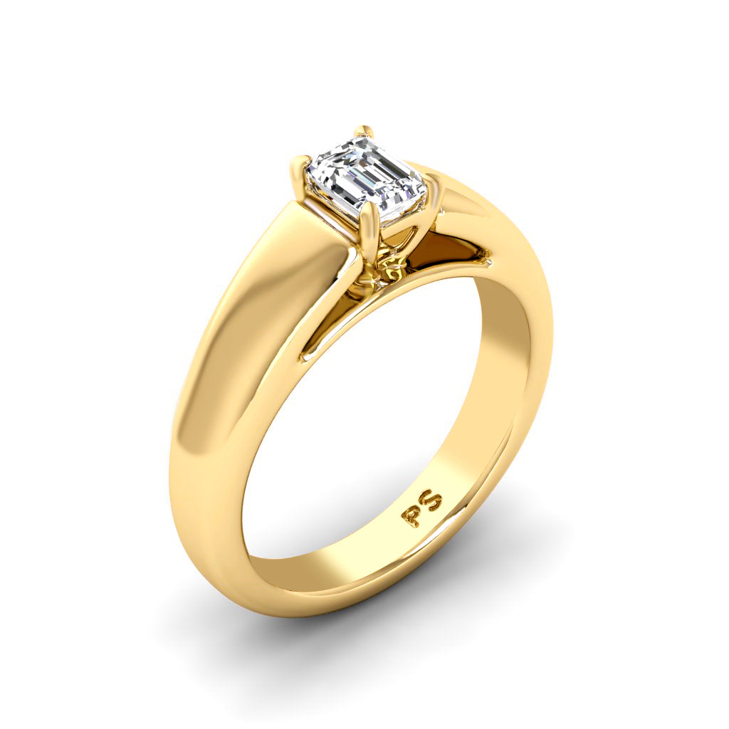 0.35-1.50 CT Emerald Cut Diamonds - Solitaire Ring