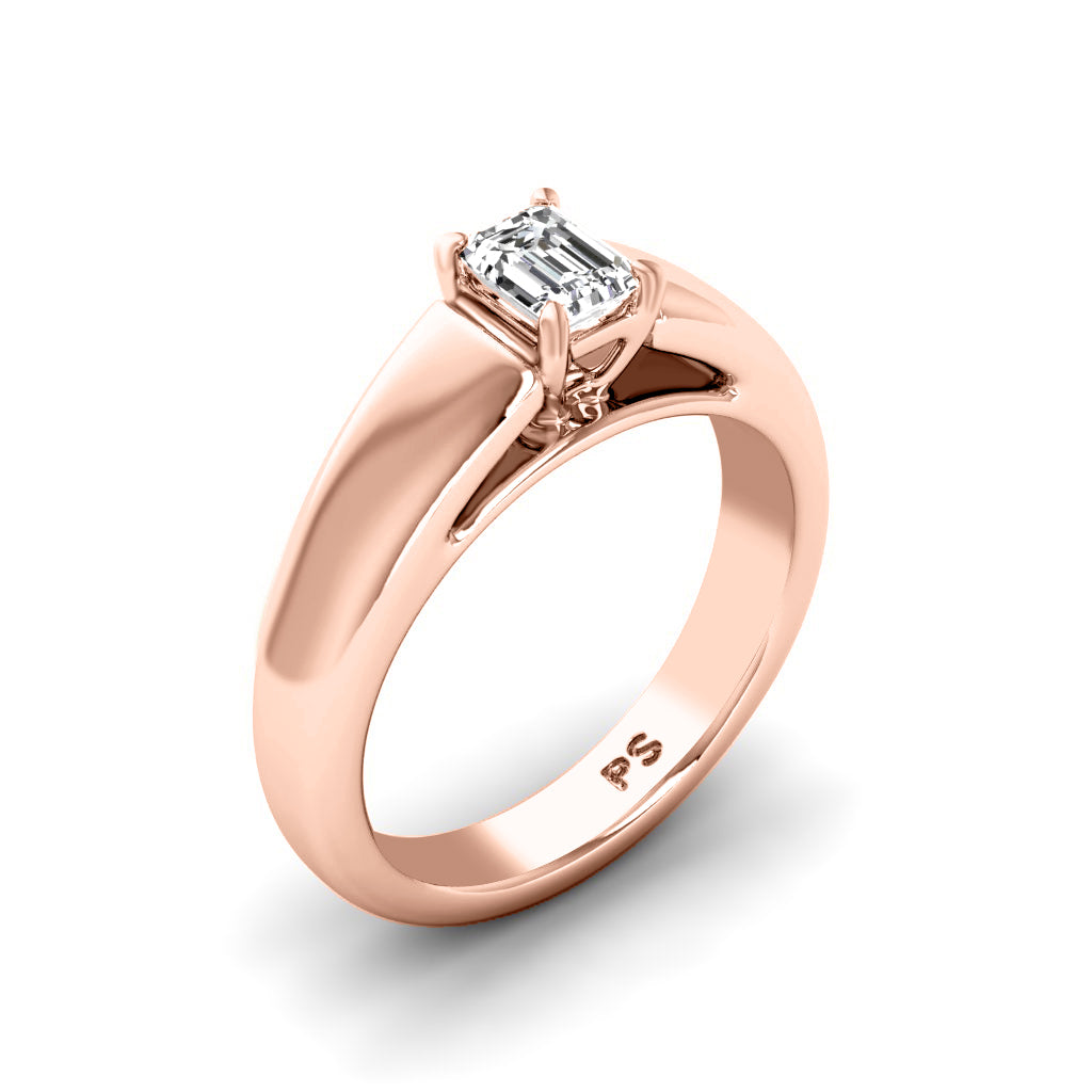 0.50-3.00 CT Emerald Cut Lab Grown Diamonds - Solitaire Ring