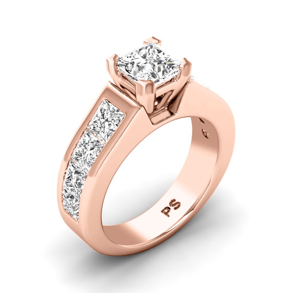 2.65 - 3.80 CT Princess Cut Natural Diamonds - Engagement Ring - Primestyle.com