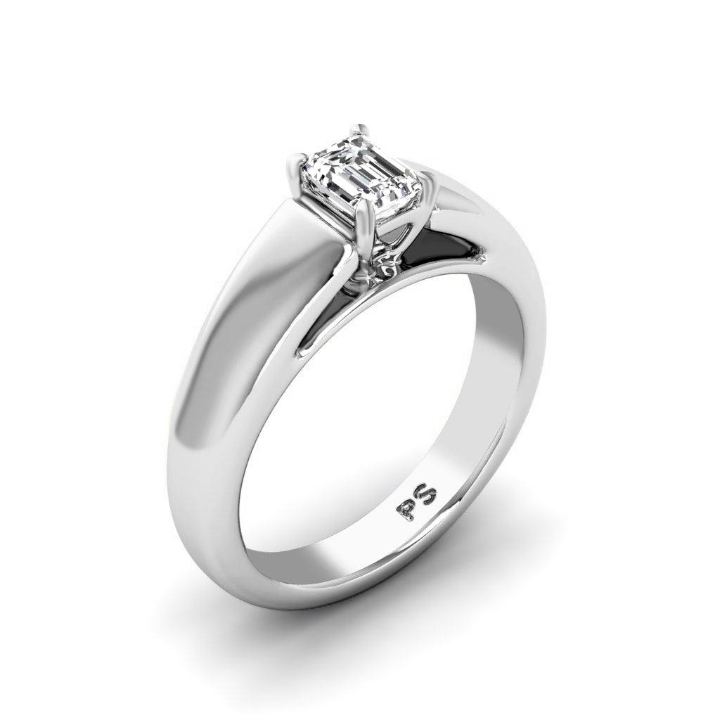 0.50-3.00 CT Emerald Cut Lab Grown Diamonds - Solitaire Ring