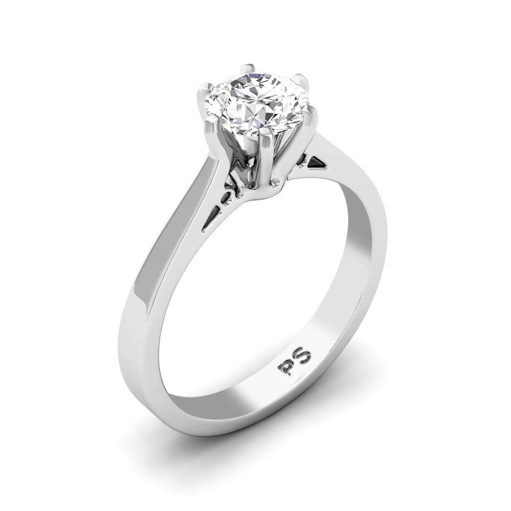0.50-6.00 CT Round Cut Diamonds - Solitaire Rings