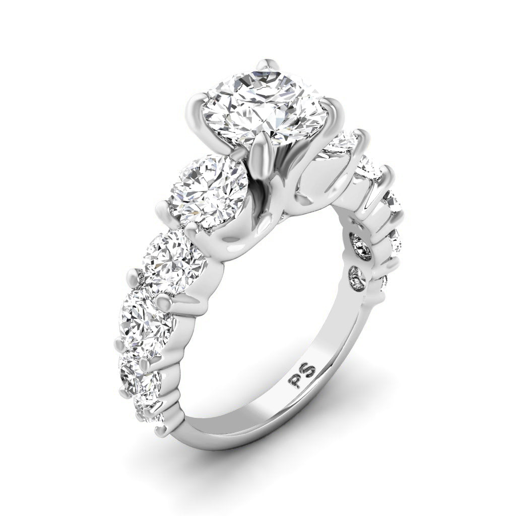 2.85-4.00 CT Round Cut Natural Diamonds - Engagement Ring