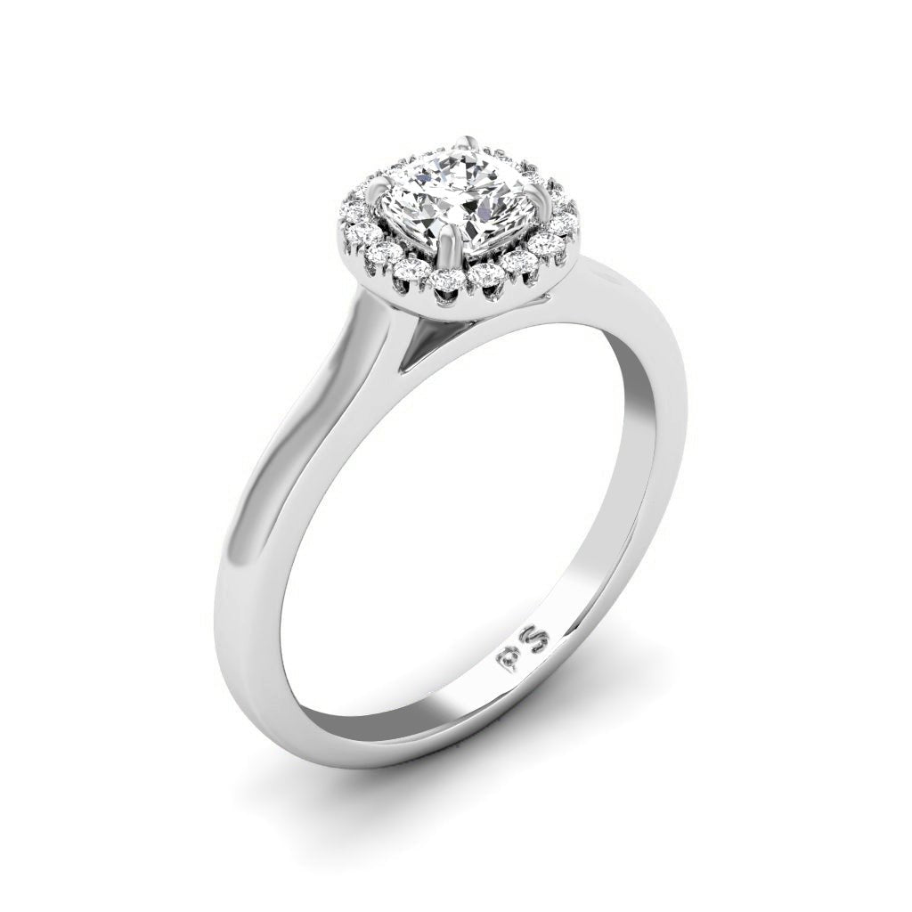 0.60 - 1.75 CT Cushion & Round Cut Natural Diamonds - Halo Rings - Primestyle.com