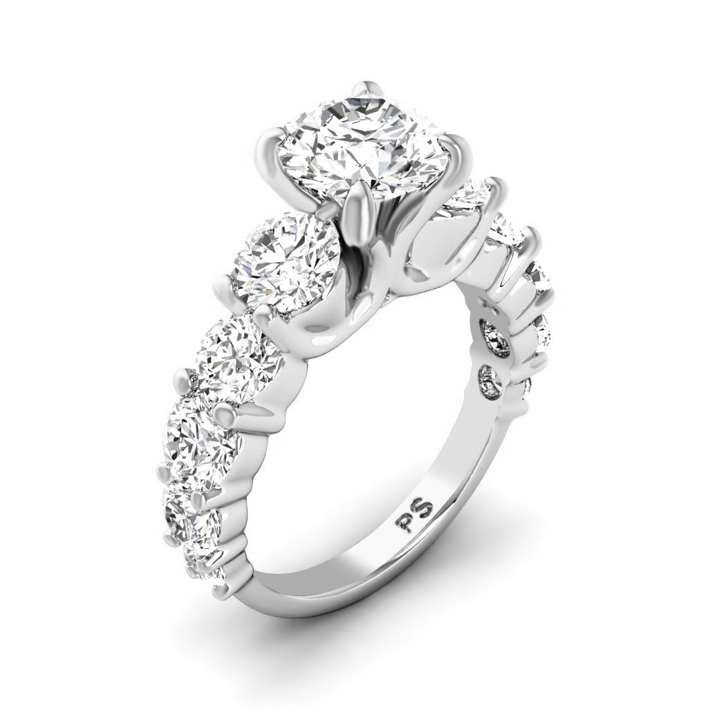 3.00-8.50 CT Round Cut Diamonds - Engagement Ring