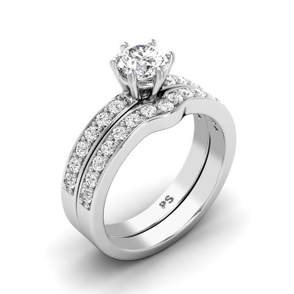 1.10 - 6.60 CT Round Cut Diamonds - Bridal Set - Primestyle.com