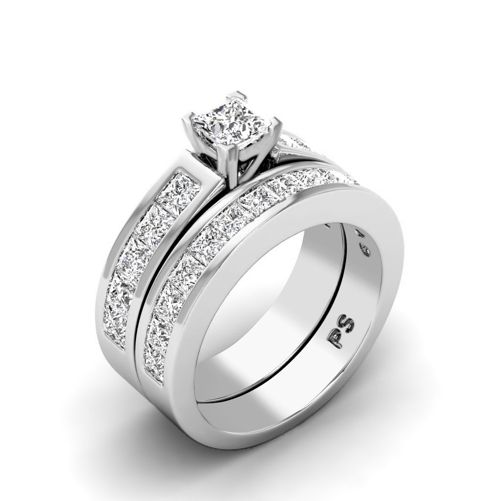 2.30-7.80 CT Princess Cut Diamonds - Bridal Set