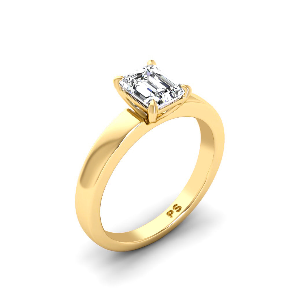 0.35-1.50 CT Emerald Cut Diamonds - Solitaire Ring
