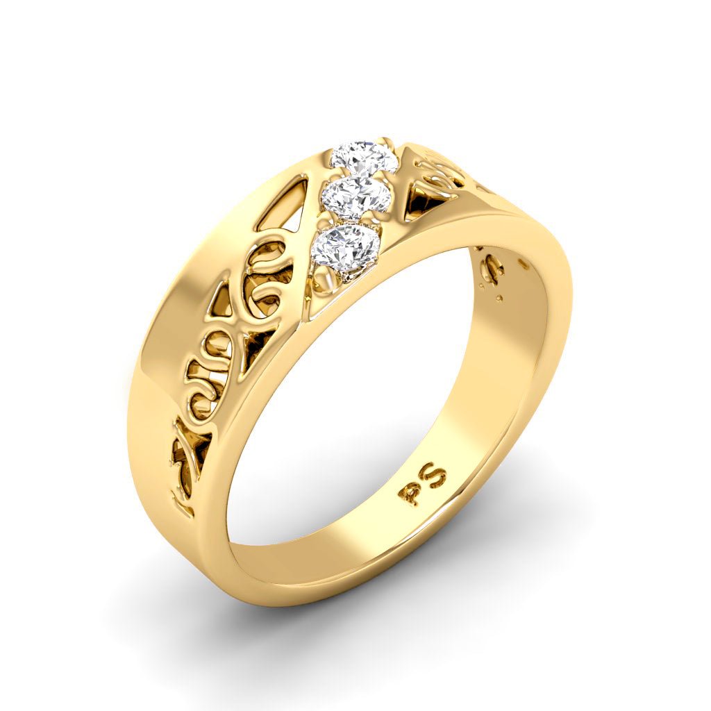 0.15 CT Round Cut Lab GrownDiamonds - Wedding Band - Primestyle.com