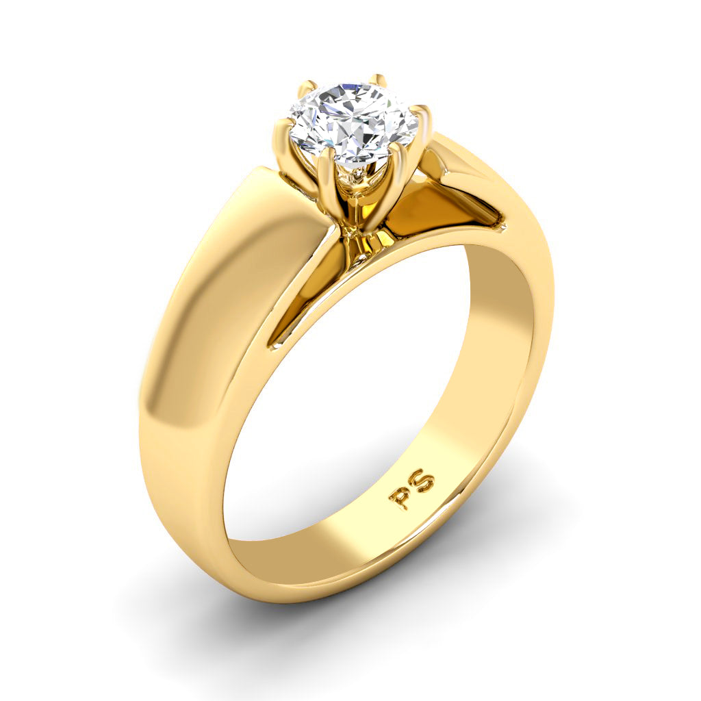 0.35-1.50 CT Round Cut Natural Diamonds - Solitaire Rings