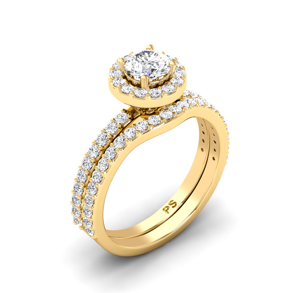 1.15-3.65 CT Round Cut Lab Grown Diamonds - Bridal Set