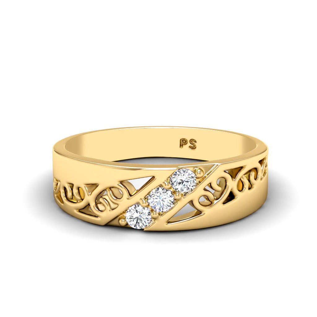 0.30 CT Round Cut Natural Diamonds - Mens Wedding Bands - Primestyle.com