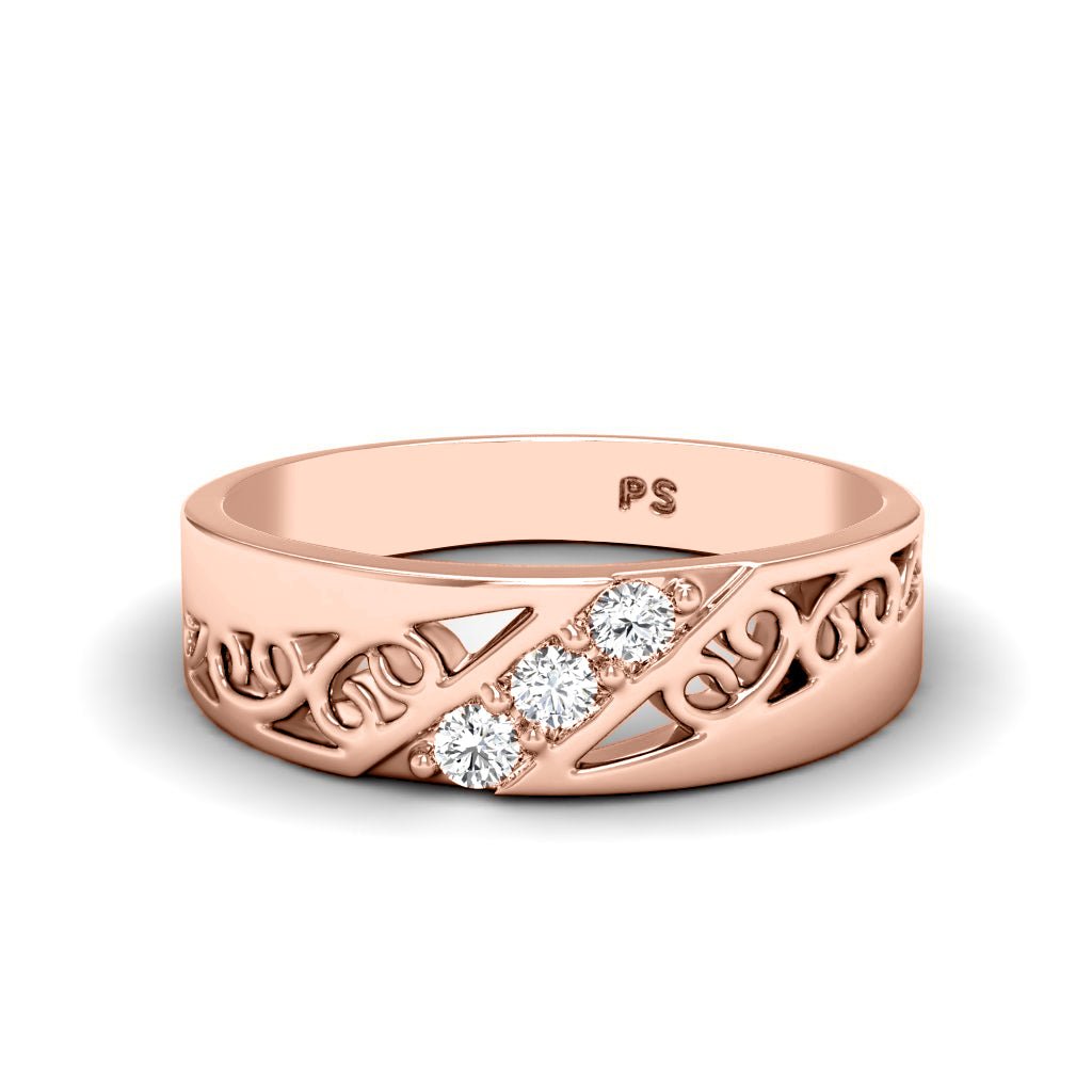 0.30 CT Round Cut Natural Diamonds - Mens Wedding Bands