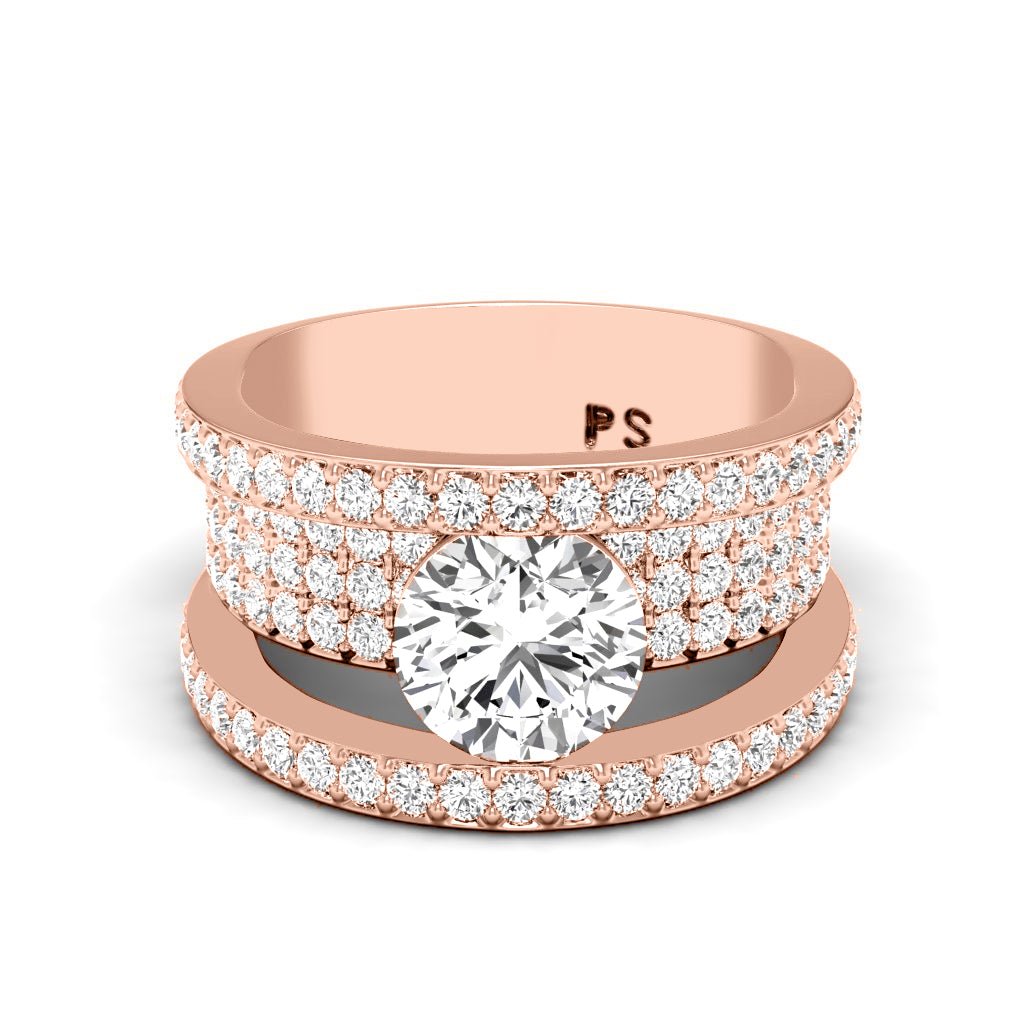 2.15-3.30 CT Round Cut Natural Diamonds - Engagement Ring