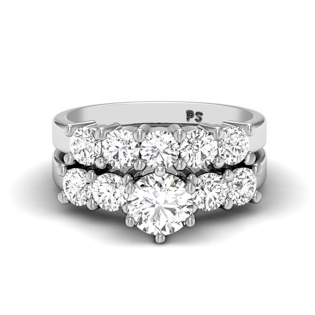 1.90-4.40 CT Round Cut Lab Grown Diamonds - Bridal Set