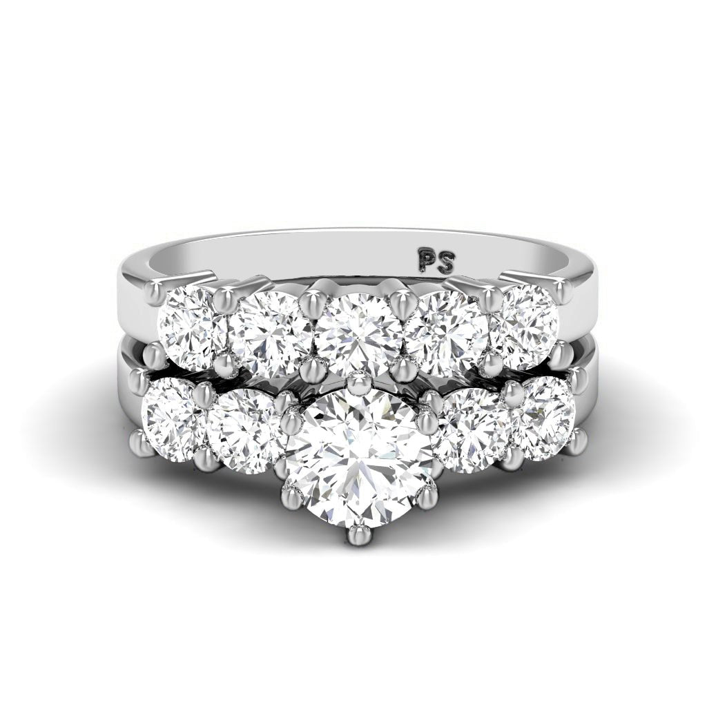 1.90 - 7.40 CT Round Cut Diamonds - Bridal Set - Primestyle.com