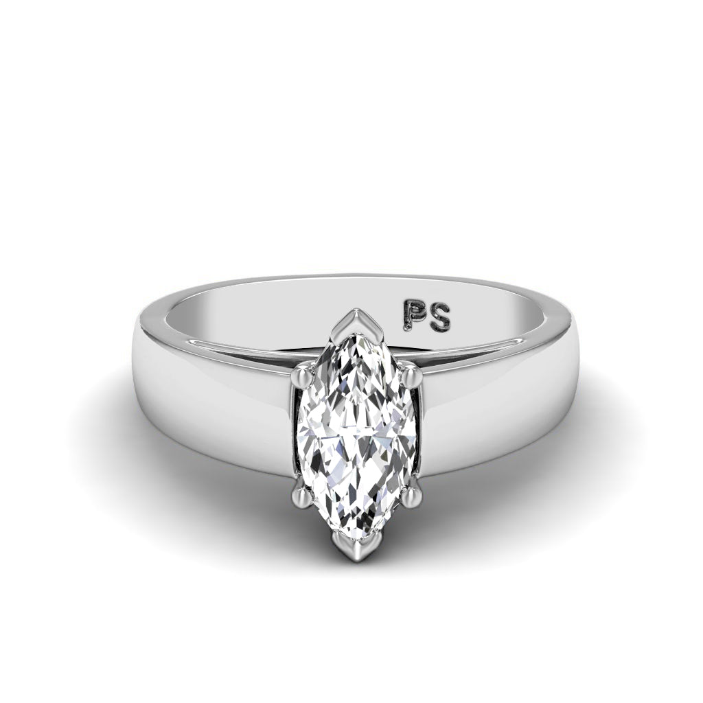 0.35-1.50 CT Marquise Cut Natural Diamonds - Solitaire Rings