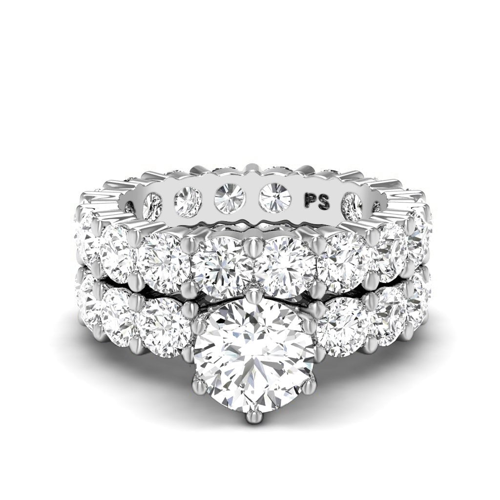 5.65 - 6.80 CT Round Cut Natural Diamonds - Bridal Set - Primestyle.com