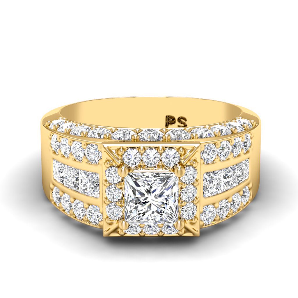 2.80 - 3.95 CT Princess & Round Cut Natural Diamonds - Engagement Ring - Primestyle.com