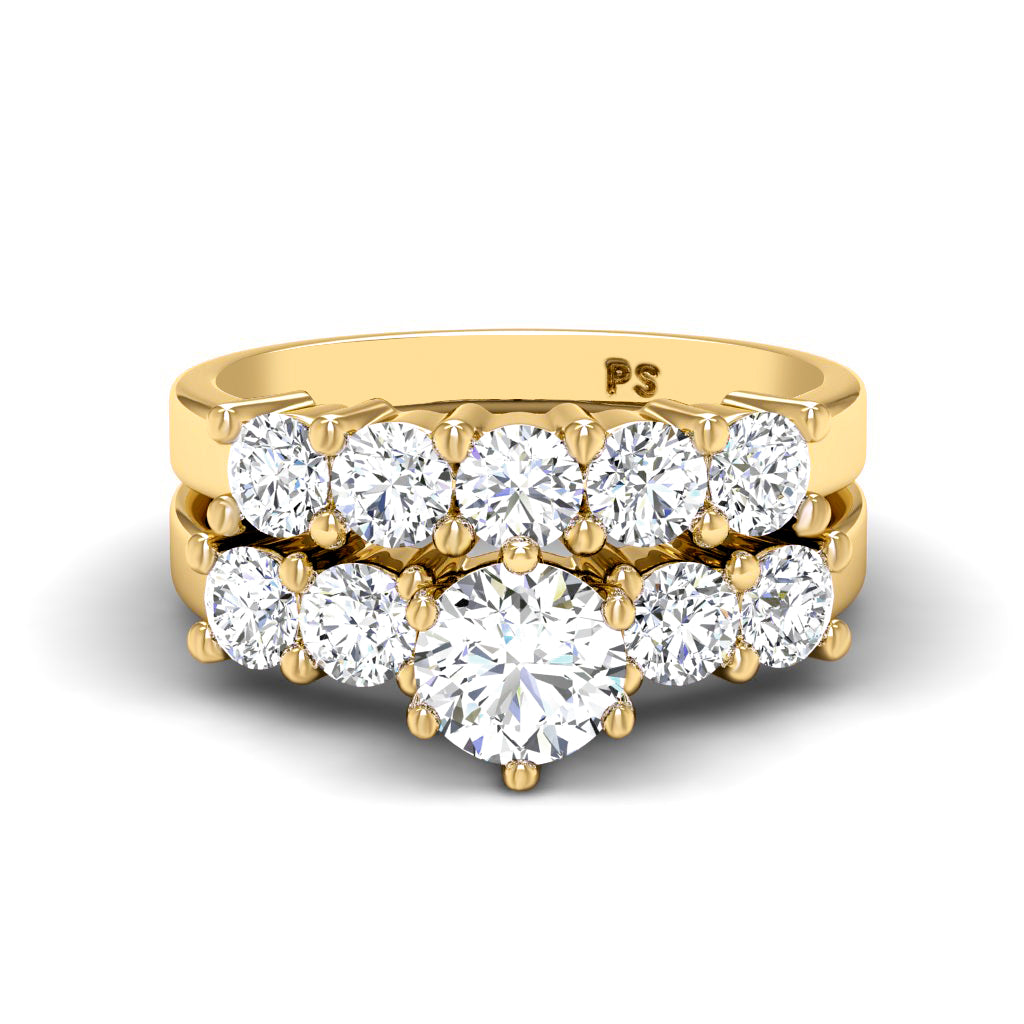 1.75-2.90 CT Round Cut Natural Diamonds - Bridal Set