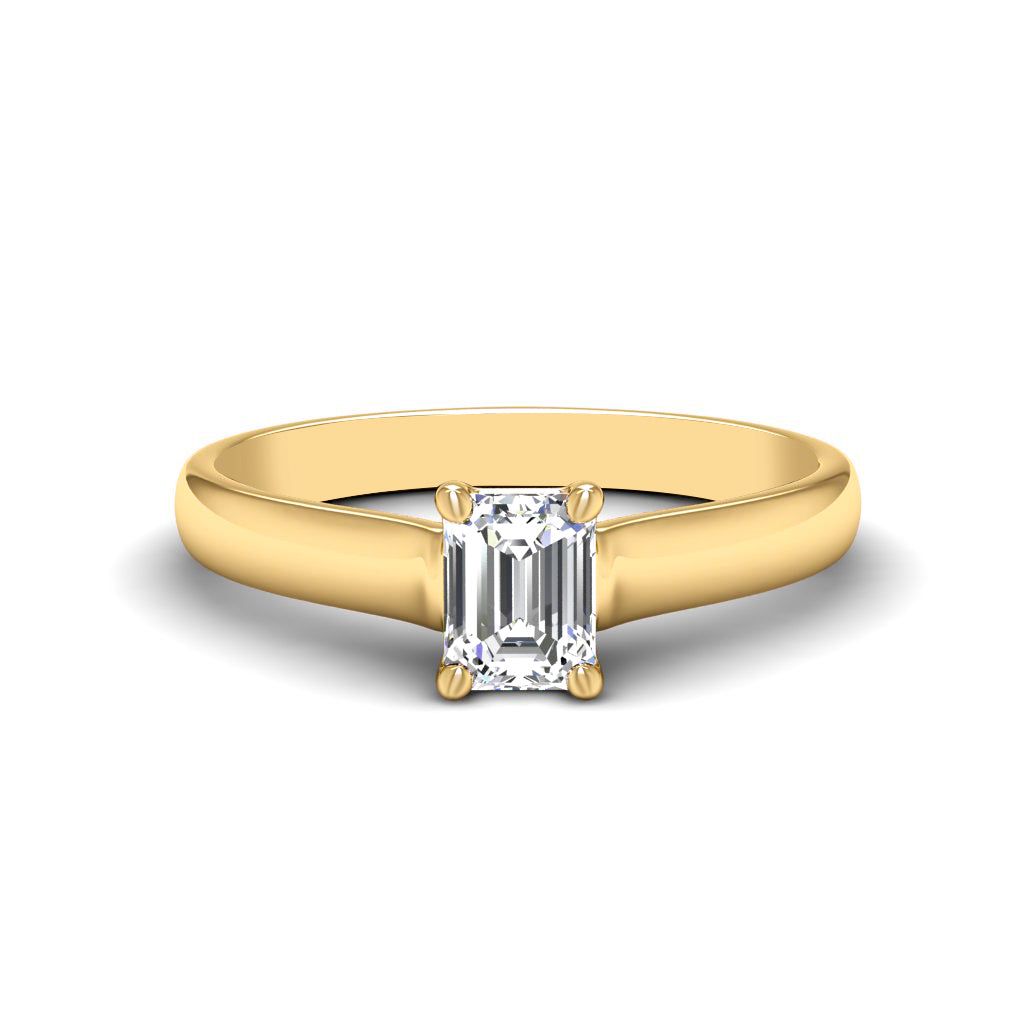 0.50-3.00 CT Emerald Cut Lab Grown Diamonds - Solitaire Ring