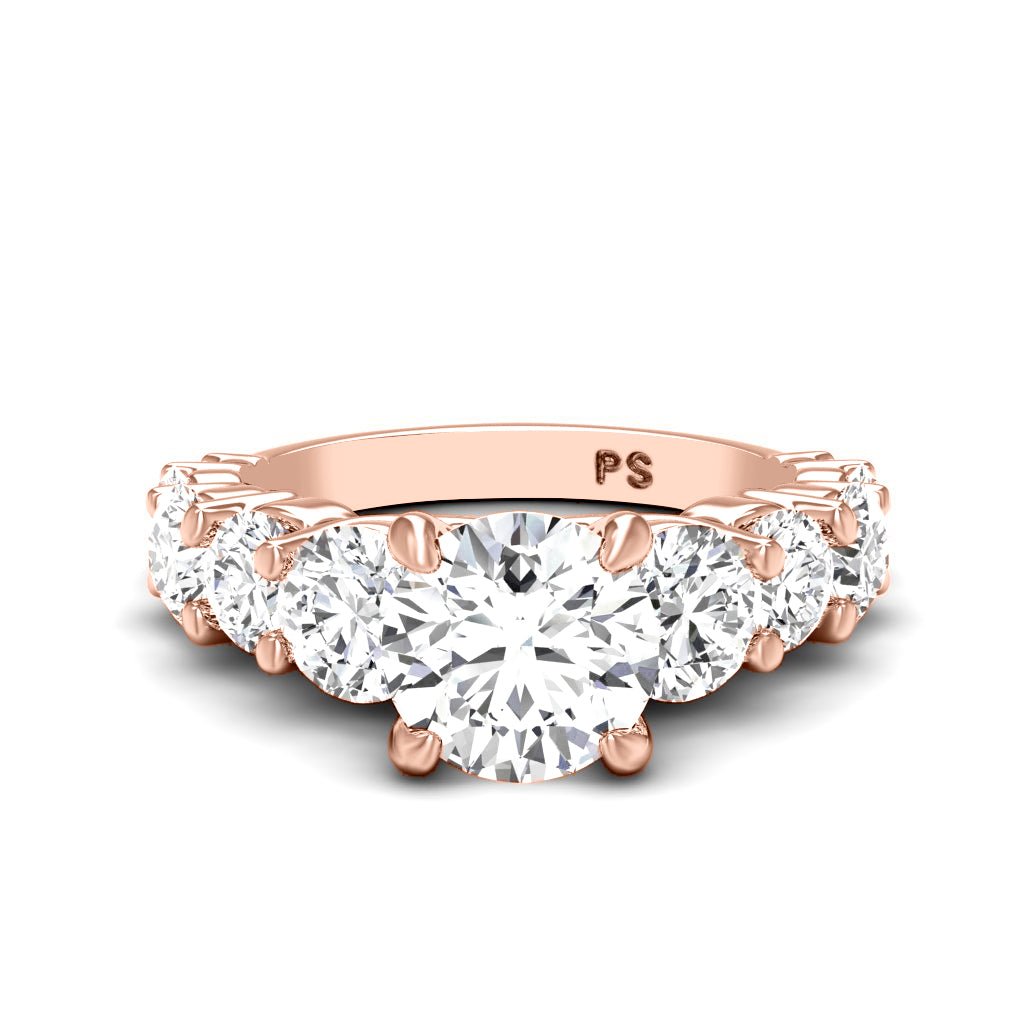 3.00-8.50 CT Round Cut Diamonds - Engagement Ring