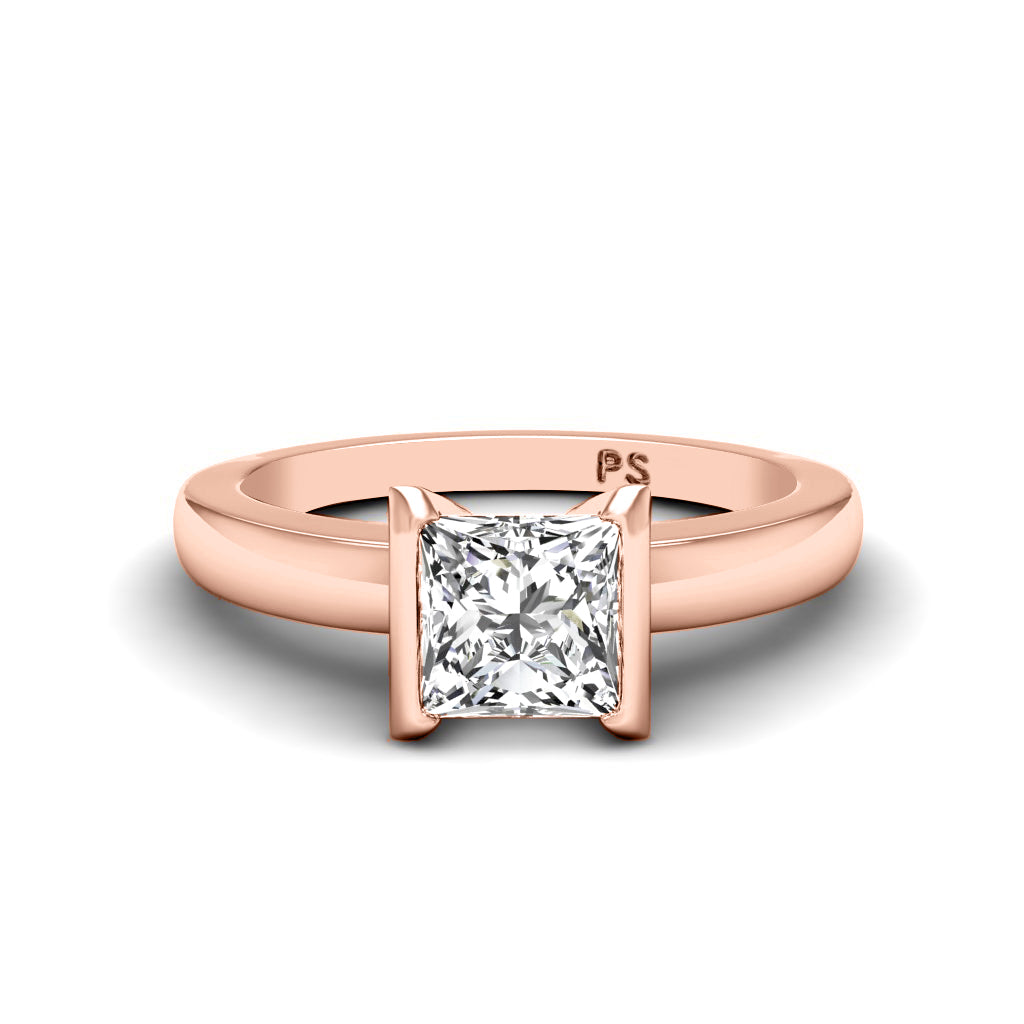 0.35-1.50 CT Princess Cut Diamonds - Solitaire Ring