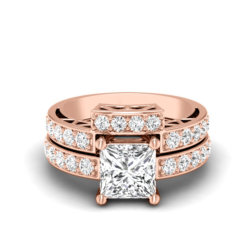 1.60-4.10 CT Round & Princess Cut Lab Grown Diamonds - Bridal Set