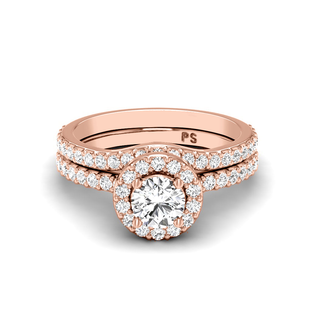1.15-3.65 CT Round Cut Lab Grown Diamonds - Bridal Set