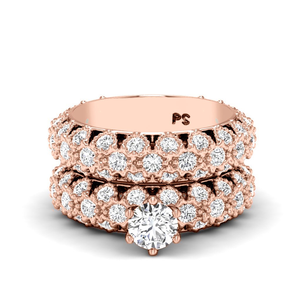 3.50-9.00 CT Round Cut Diamonds - Bridal Set