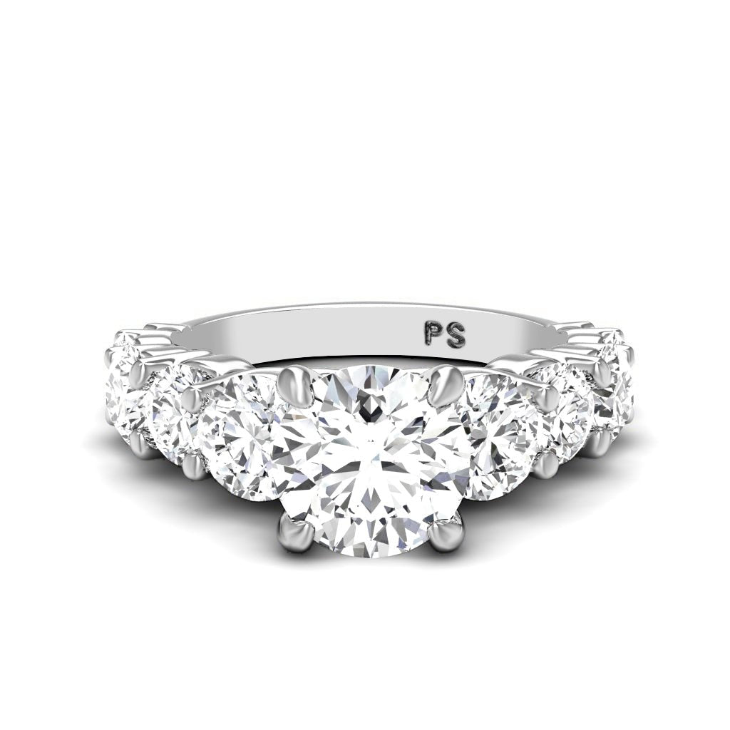 3.00-8.50 CT Round Cut Diamonds - Engagement Ring