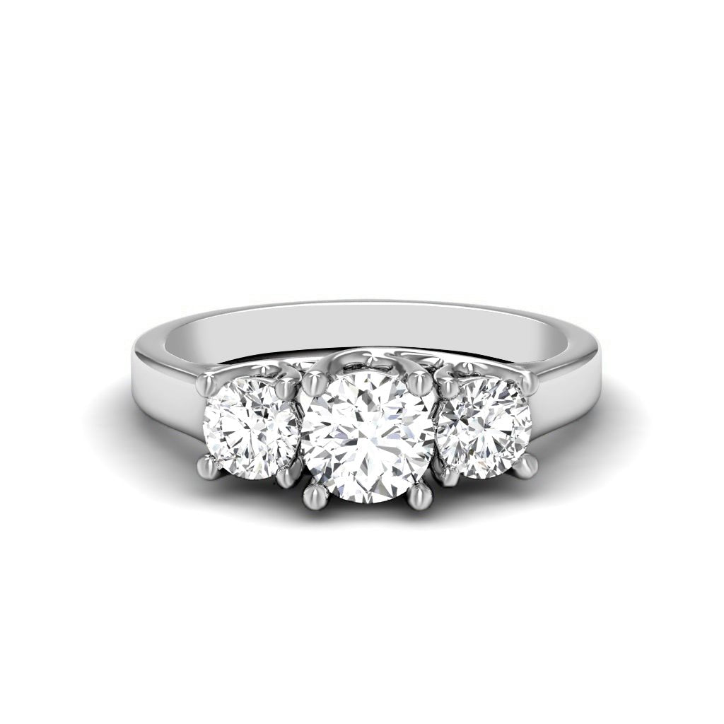 2.05 - 2.40 CT Round Cut Lab Grown Diamonds - Three Stone Ring - Primestyle.com