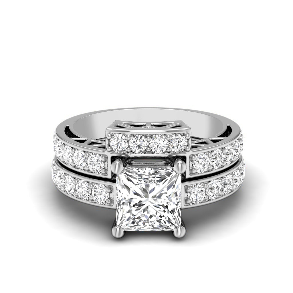 1.60-4.10 CT Round & Princess Cut Lab Grown Diamonds - Bridal Set