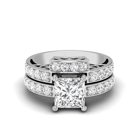 1.60-4.10 CT Round & Princess Cut Lab Grown Diamonds - Bridal Set