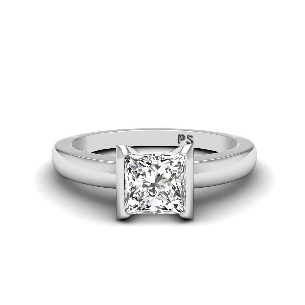 0.50-6.00 CT Princess Cut Diamonds - Solitaire Rings